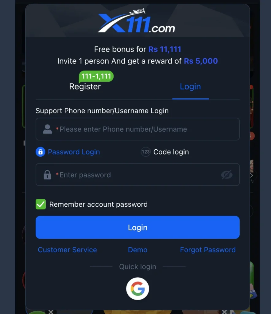 X111 Login (Step by Step Process (Game Application v2025) x111 login app
